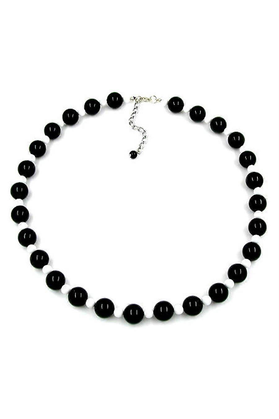 Necklace Black/ White Beads - Gl00844