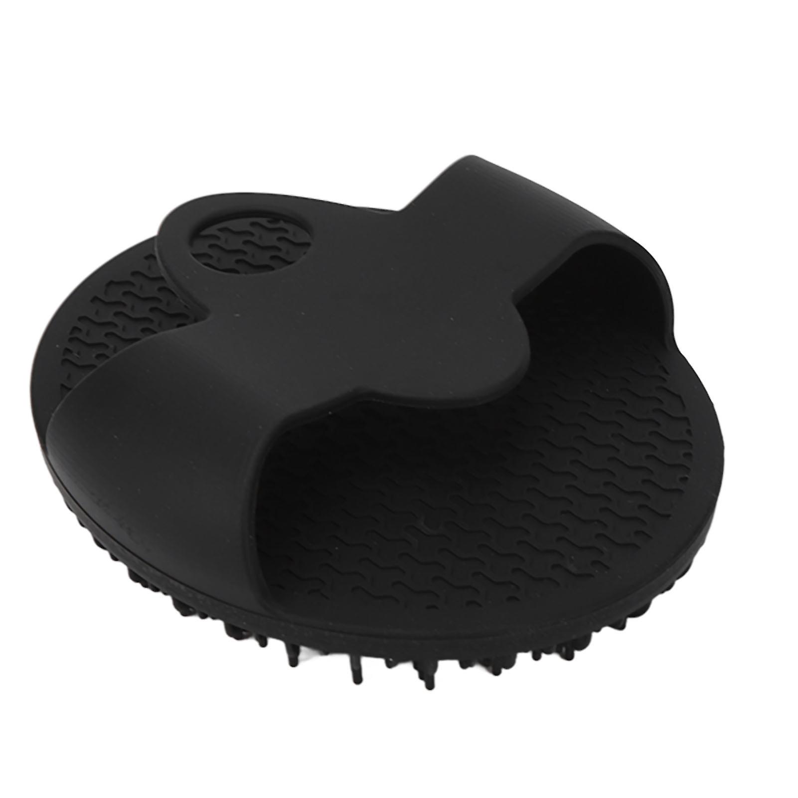 Brosse de bain en silicone pour le corps, exfoliante et douce, brosse ronde multifonctionnelle noire