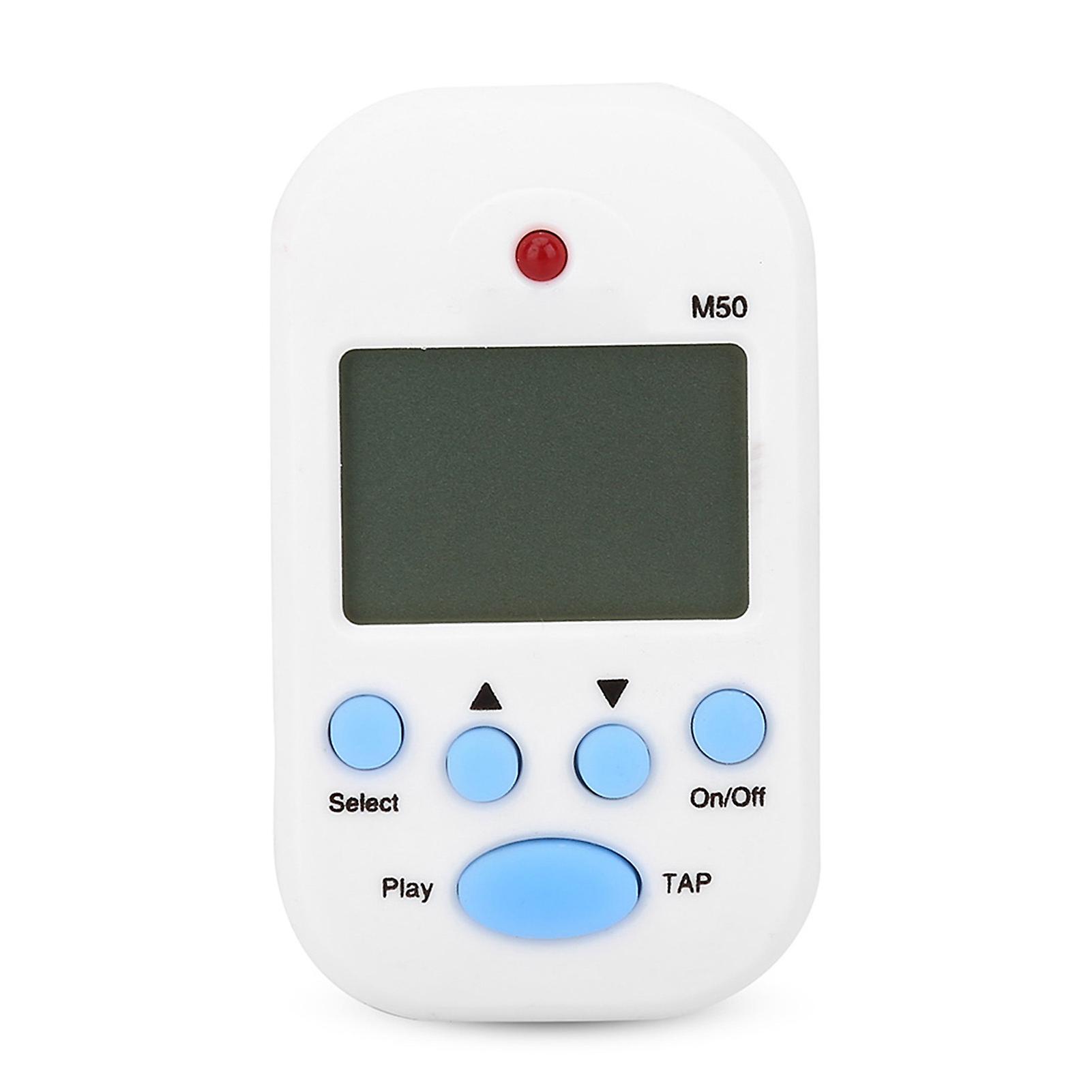 Mini Digital Beat Tap M50 Tempo Metronome Clip Musical Instruments (White)