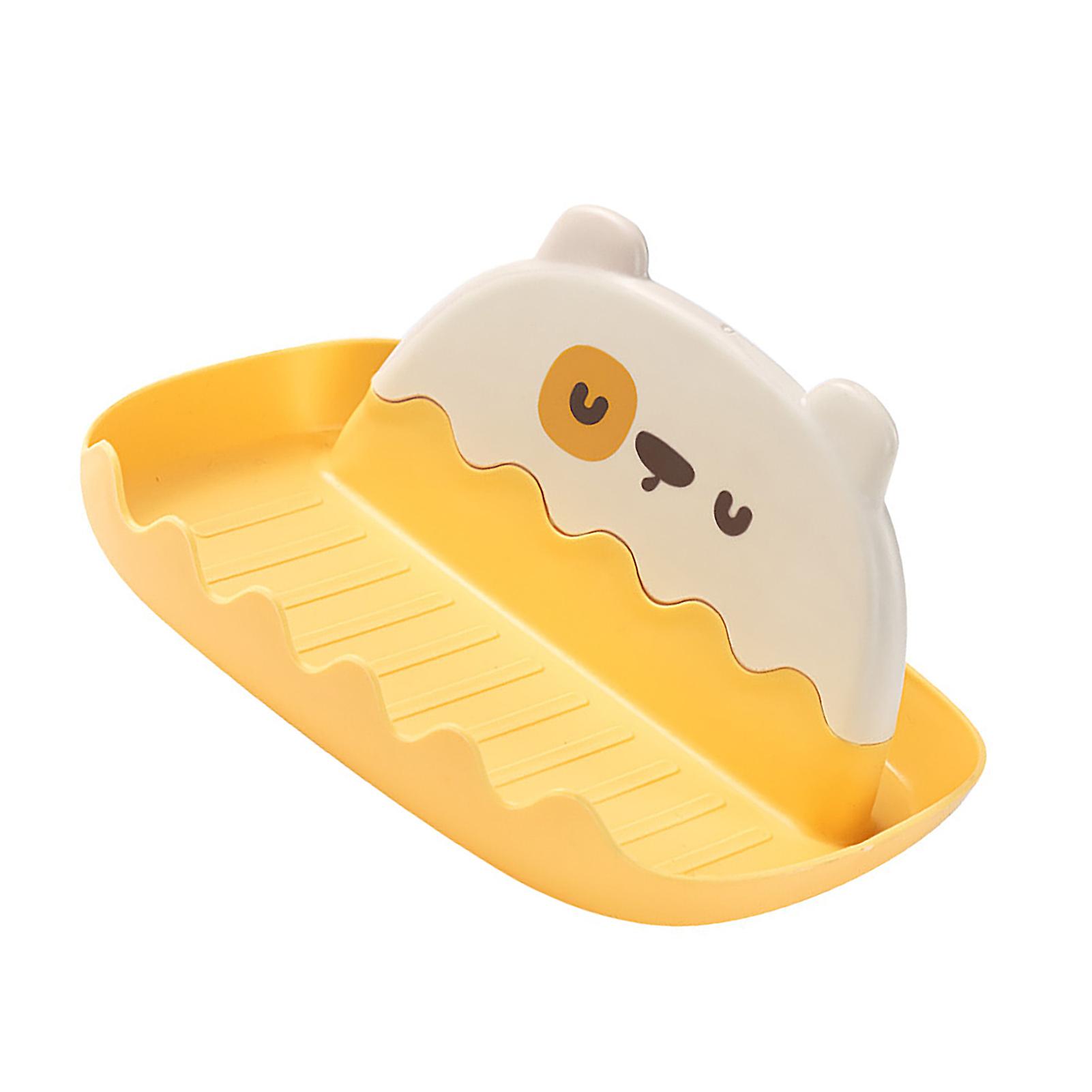 Spoon Rest with Lid Holder, Thicken PP, 8x15.5x17cm, Yellow