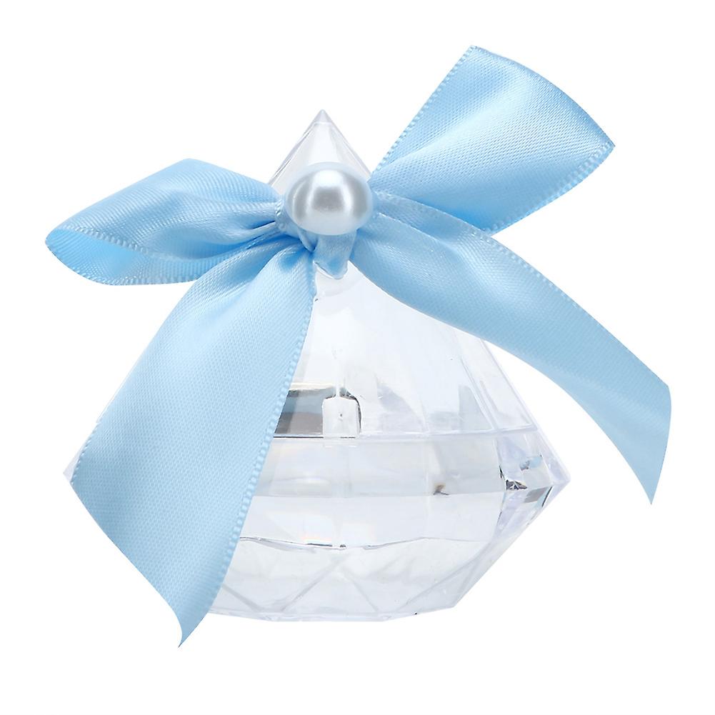 12PCS Stone - shape Candy Boxes Wedding Favor Party Plastic Candy Gift Box Blue