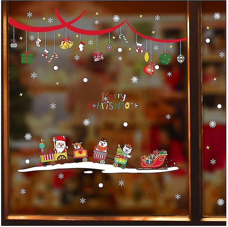 Christmas Snowflakes PVC Stickers Wall Stickers on Window Showcase Removable Reusable Waterproof San