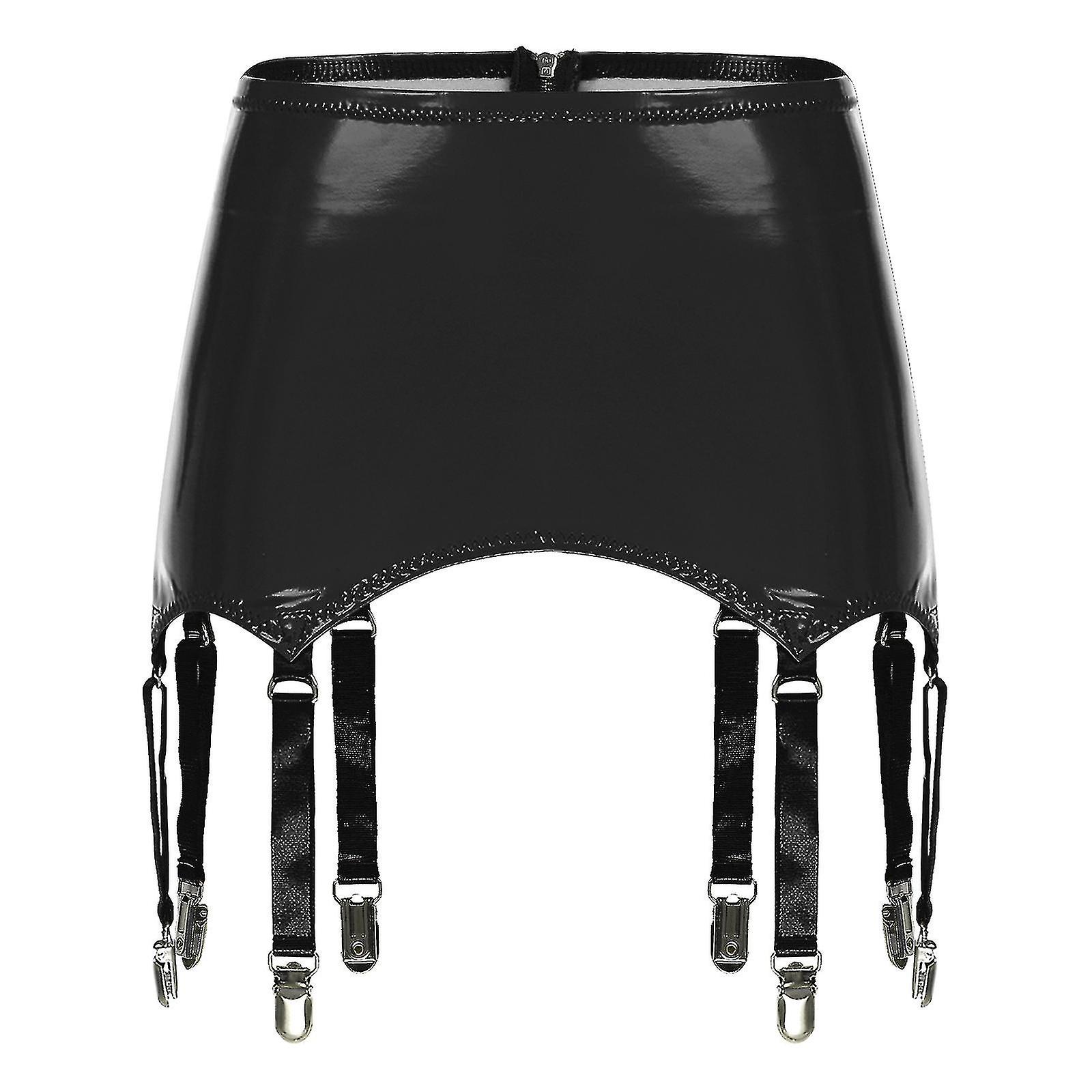 السيدات براءات الاختراع الجلود الأربطة مع مقاطع معدنية حمال حزام كلوبوير المرحلة الأداء الهذيان زي الملابس الداخلية Ssbgv