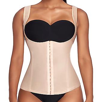 Damen Unterbrustkorsett Taillentrainer Cincher Stahl Knochen Körper Shaper Bauch Fatburner S-4XL Nude