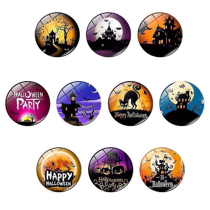 10pcs Halloween Magnet Glass Sticker