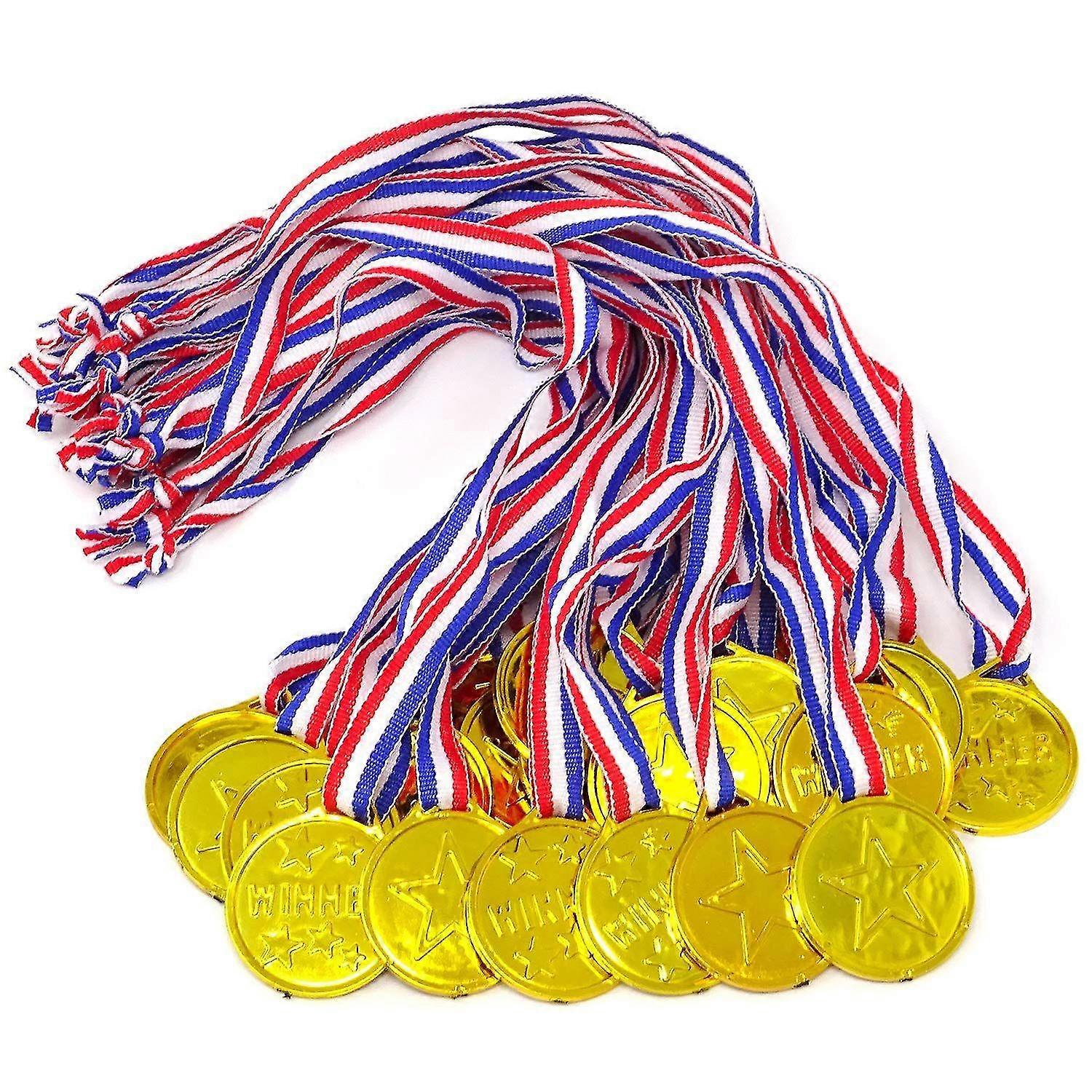 Gold Winner Medals Pack FEPITO 30-Piece Trophy & Medal Set - Gold Plastic Awards For Kids Parties & Sports Coupe Froid Porte D'entrée - Foto 5