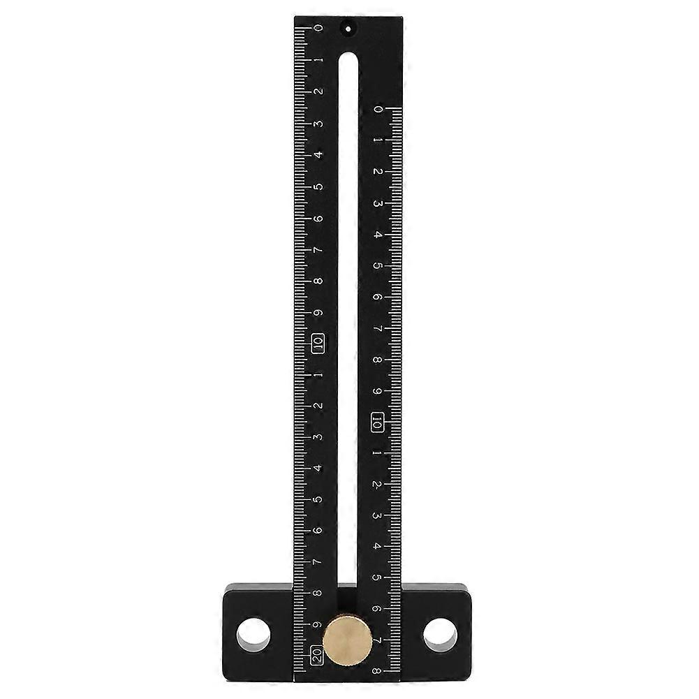 180mm T Type Scribing Ruler Metric Scale Black Aluminium Alloy Woodworking Marking Tool