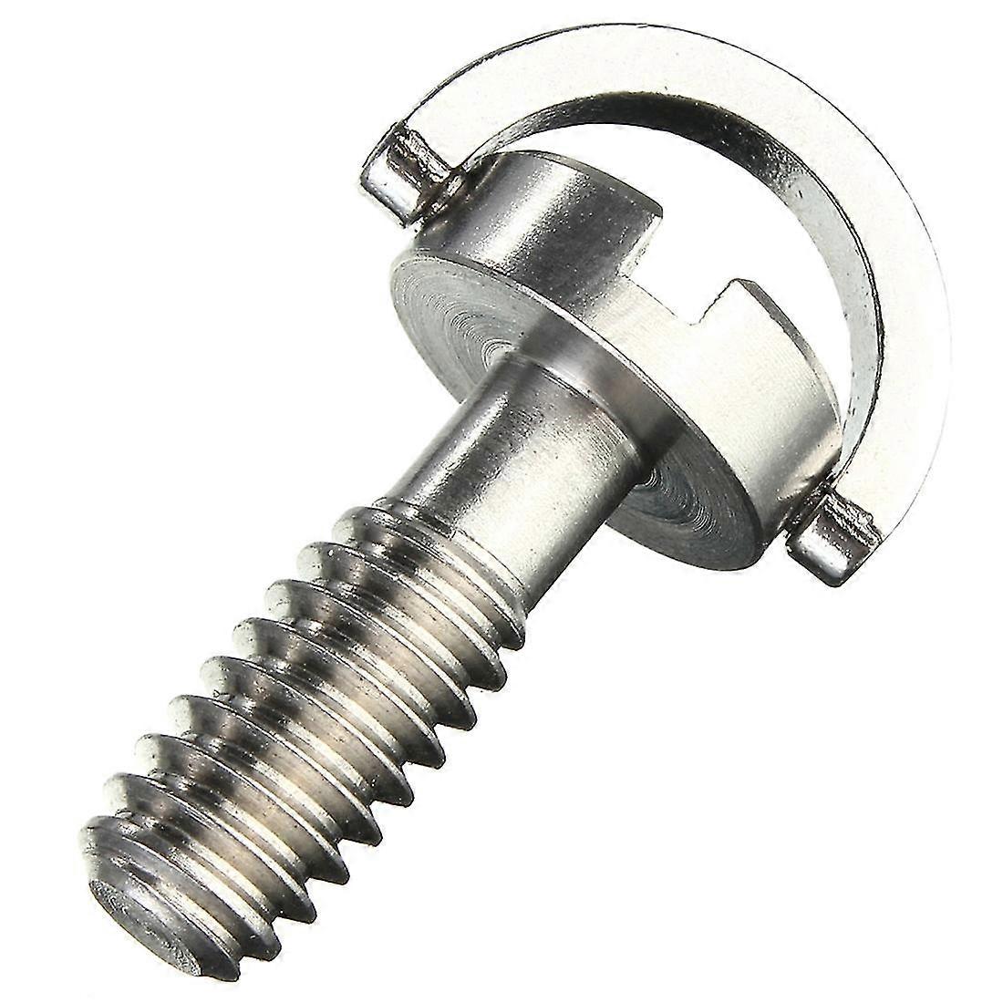 Vite lunga con anello a D da 1/4" in acciaio inossidabile per piastra a sgancio rapido per treppiede per fotocamera argento - MXBC