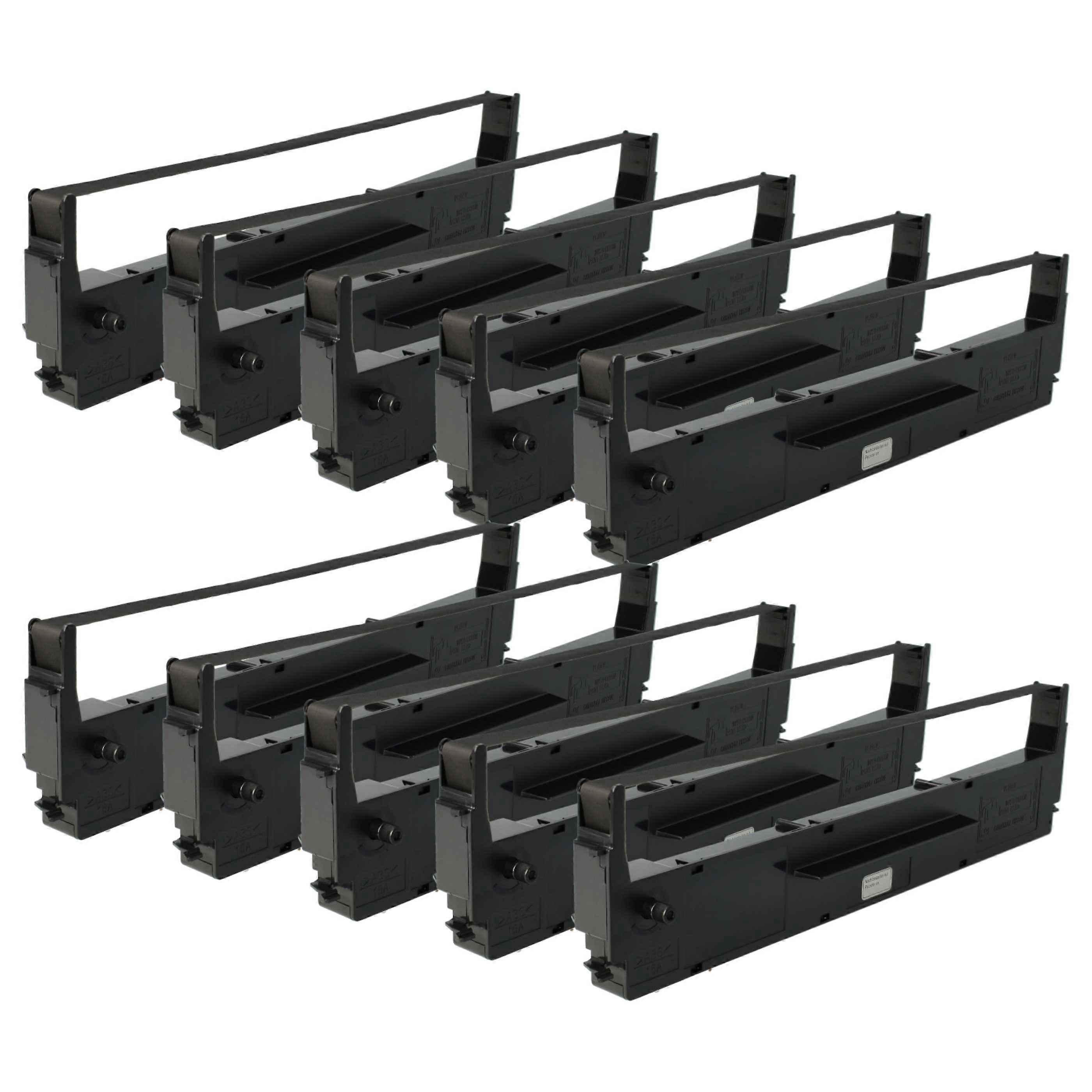 vhbw 10x pásková páska kompatibilná s Epson M90, M3310, MX80, MX70, MX80T, MX80F, MX82, LX850, LX810, M3210 Jehličková tlačiareň, Tlačiareň účteniek - čierna