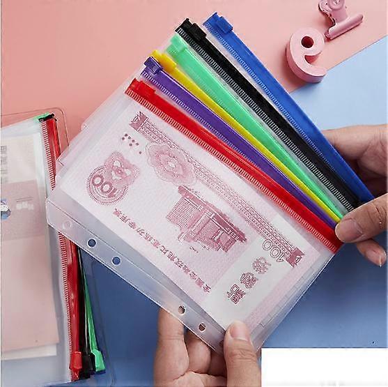 Colorful Zipper Pouch A6 Hole Organizer Loose-leaf Notebook Replacement File Pocket