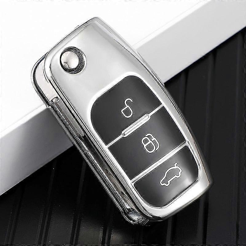 For ford focus 2 mk2 fiesta mondeo galaxy falcon territory ecosport car tpu folding key cover bag shell case keychain protector