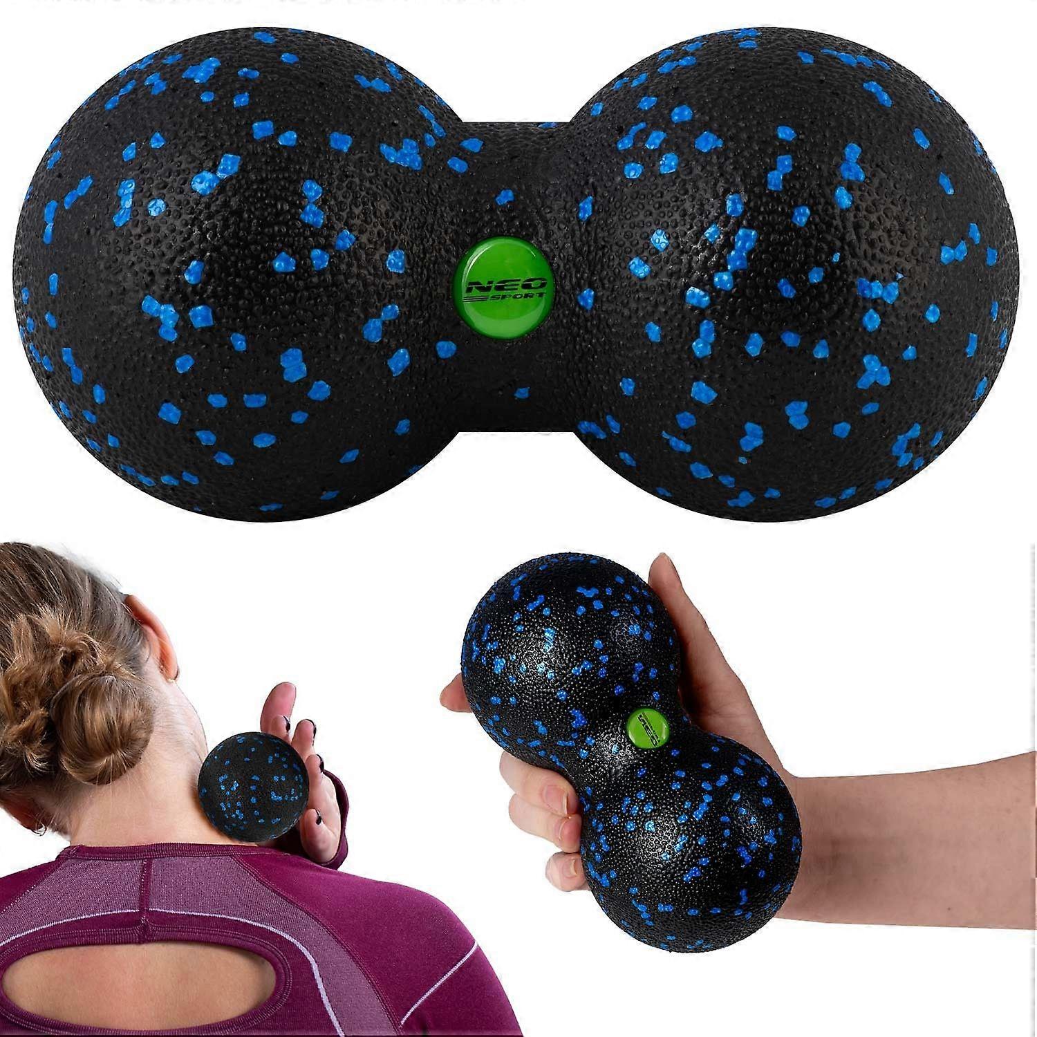 Double Massage & Fitness Ball NS-966 Black/Blue