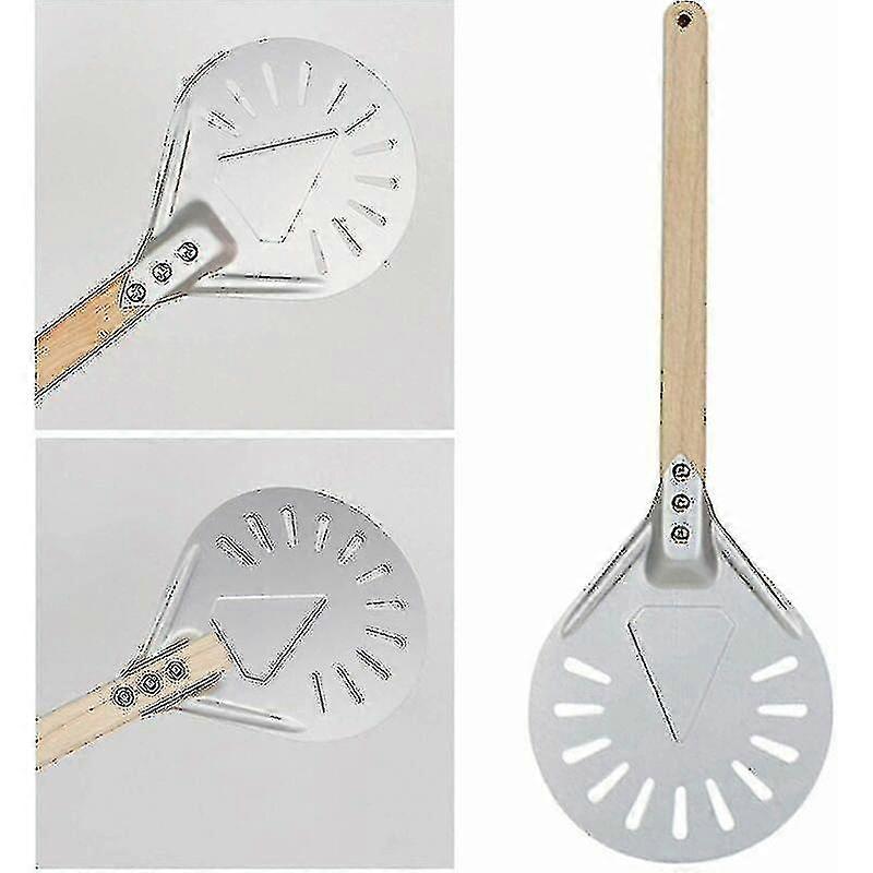 KINCJON المهنية بيتزا تحول قشر ، مقبض طويل 7/8/9 بوصة بيتزا مثقبة تحول قشر ، مجرفة بيتزا ، مجرفة بيتزا من الألومنيوم ، صغير - 8 بوصة