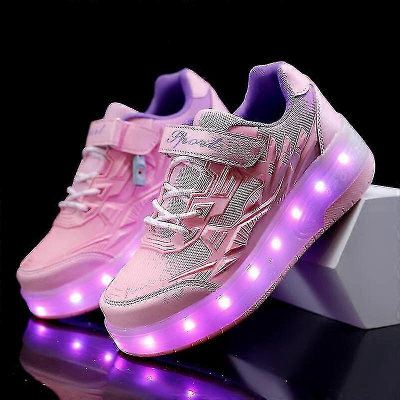 Usb Şarj Edilebilir Led Rulo Ayakkabılar Tekerlekli Paten Sneaker Ayakkabı Erkek Kızlar Için Çocuklar Q7 Zuan