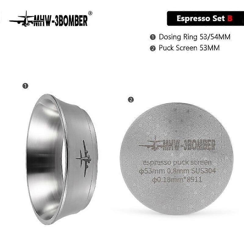 MHW-3BOMBER طقم قمع الجرعات 51 مم 53/54 مم 58 مم فلتر مزدوج إسبريسو عفريت شاشة كيت الفولاذ المقاوم للصدأ حلقة الجرعات أدوات باريستا مطاحن القهوة