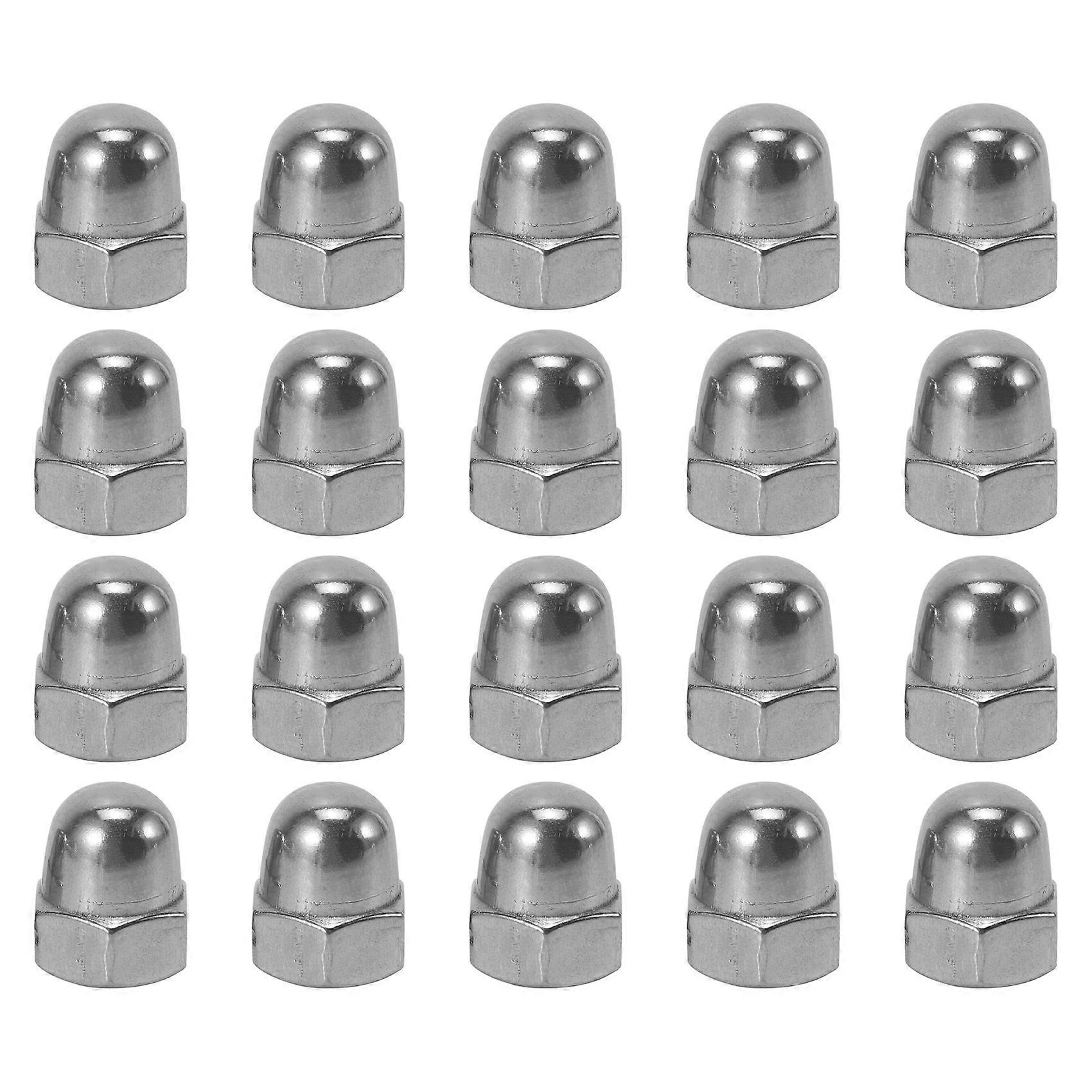 M6 Thread Dia Dome Head 304 Stainless Steel Cap Hex Nuts 20Pcs