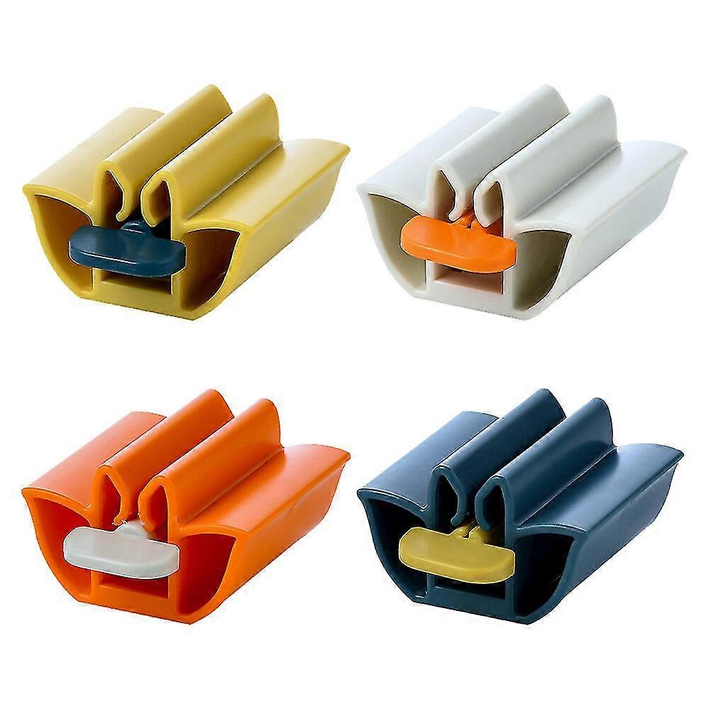 4 Pcs Toothpaste Dispenser Squeezer Roller Lotus Shape Toothpaste Stand