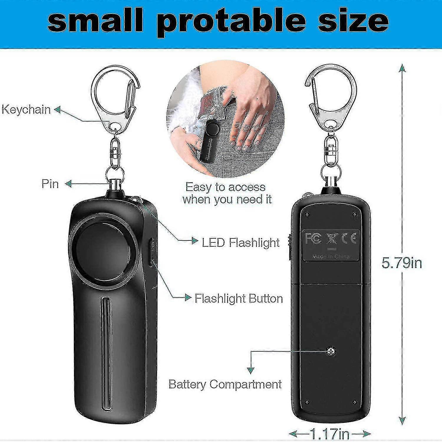 Anti-wolf Alarm2pcs-black-pink