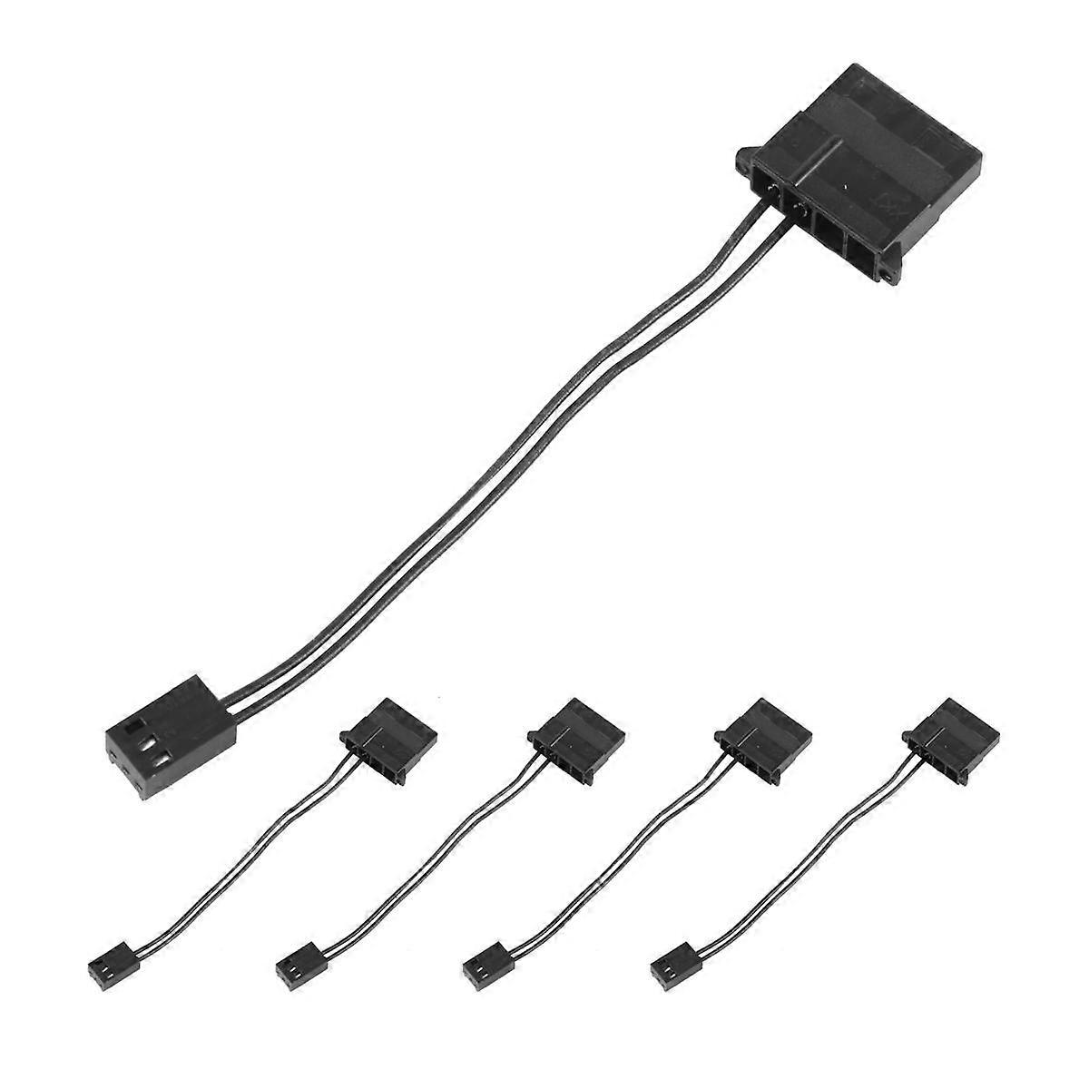 5Pcs IDE to 3 Pin Fan Power Cable Molex D Plug Power to 3 Pin Connector Computer PC Cooling Convert