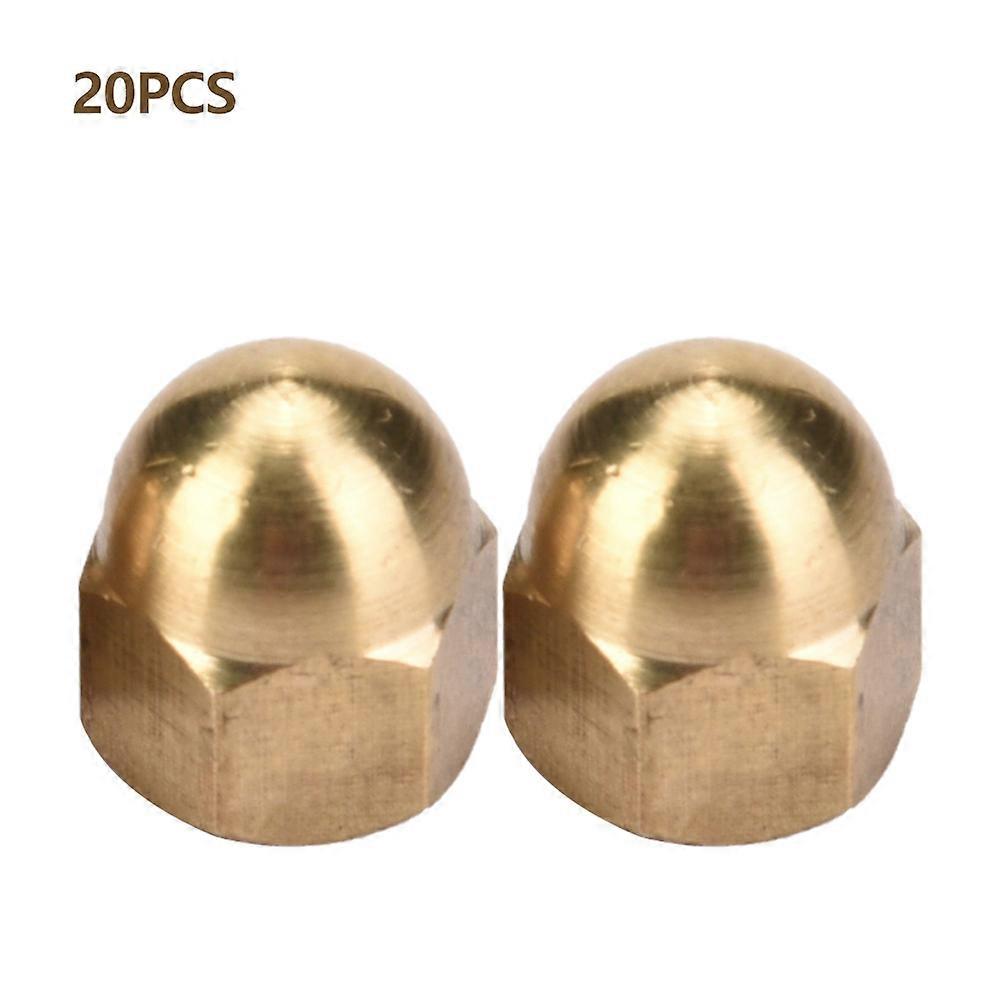 Brass Acorn Nut Kit Dome Head Cap Hex Nuts Set Vehicle Fasteners (M6, 20pcs)