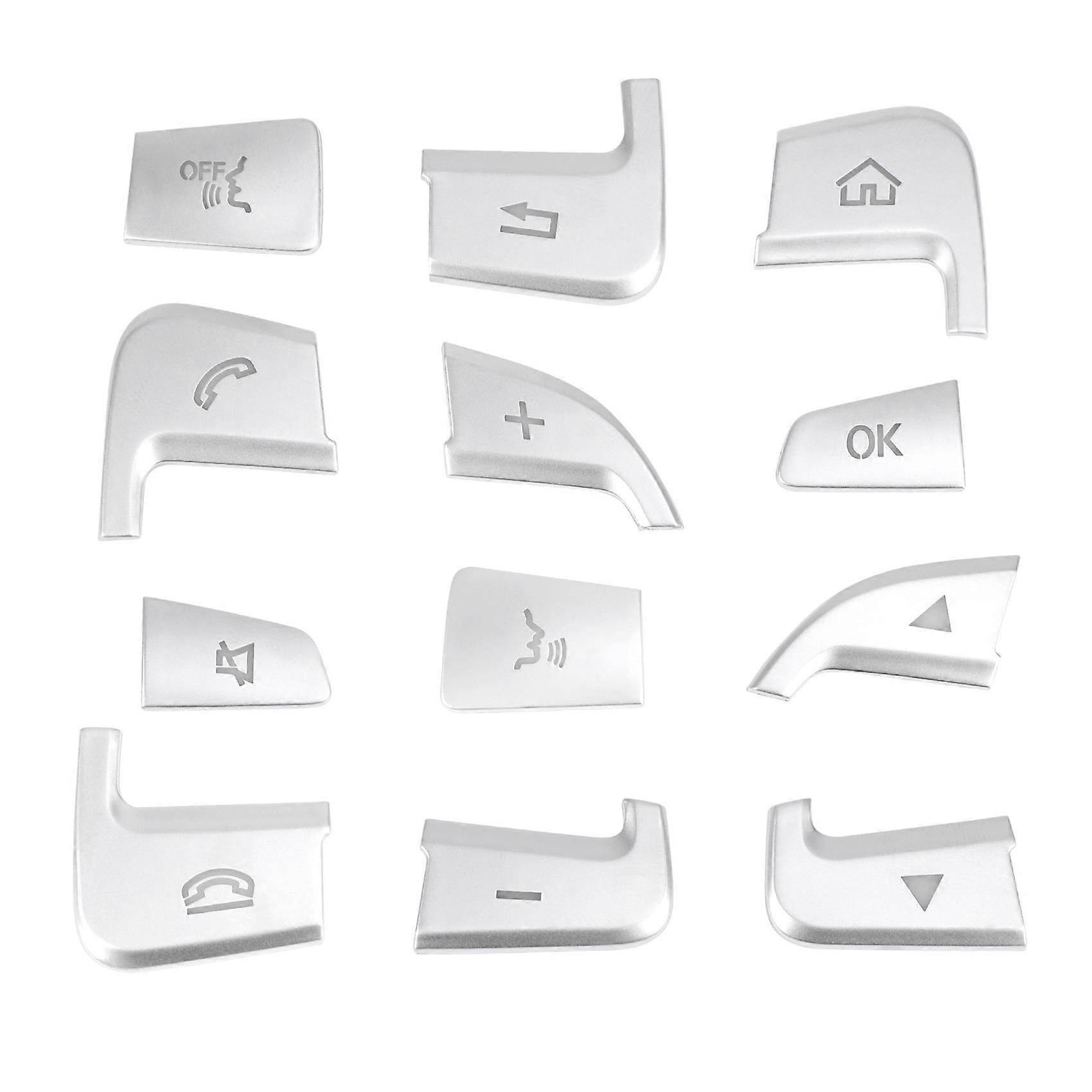 12Pcs Car Styling Steering Button Covers Trim Stickers for GLC X253 2015 2016 & C Class W205 2014 2