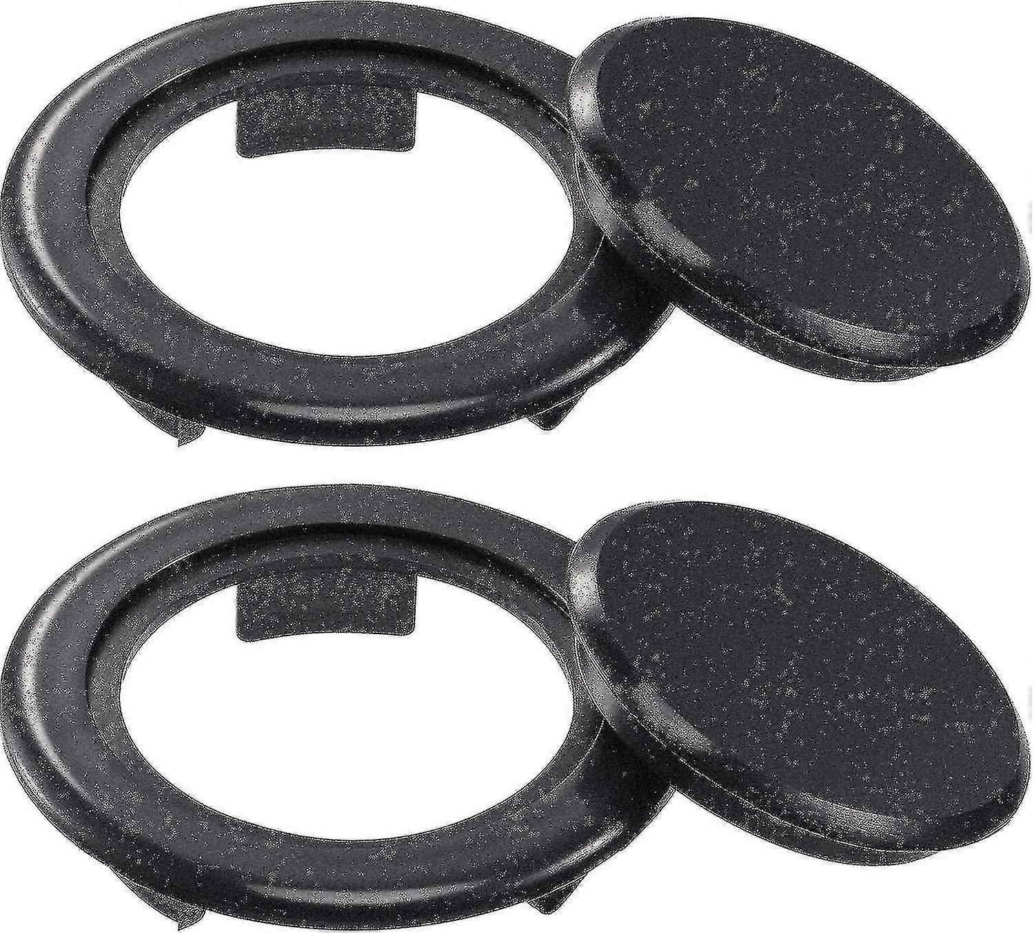 2 Sets 2 Inch Patio Table Umbrella Hole Ring And Cap Set, Standard Size Umbrella Thicker Hole Ring Plug And Cap (black)