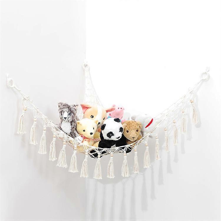 Stuffed Animal Net or Hammock Wall Hanging Net for Stuffed Animal Storage Macrame Toy Display Plush Toy Holder Soft Toy organizer for Nurery Baby Bedr