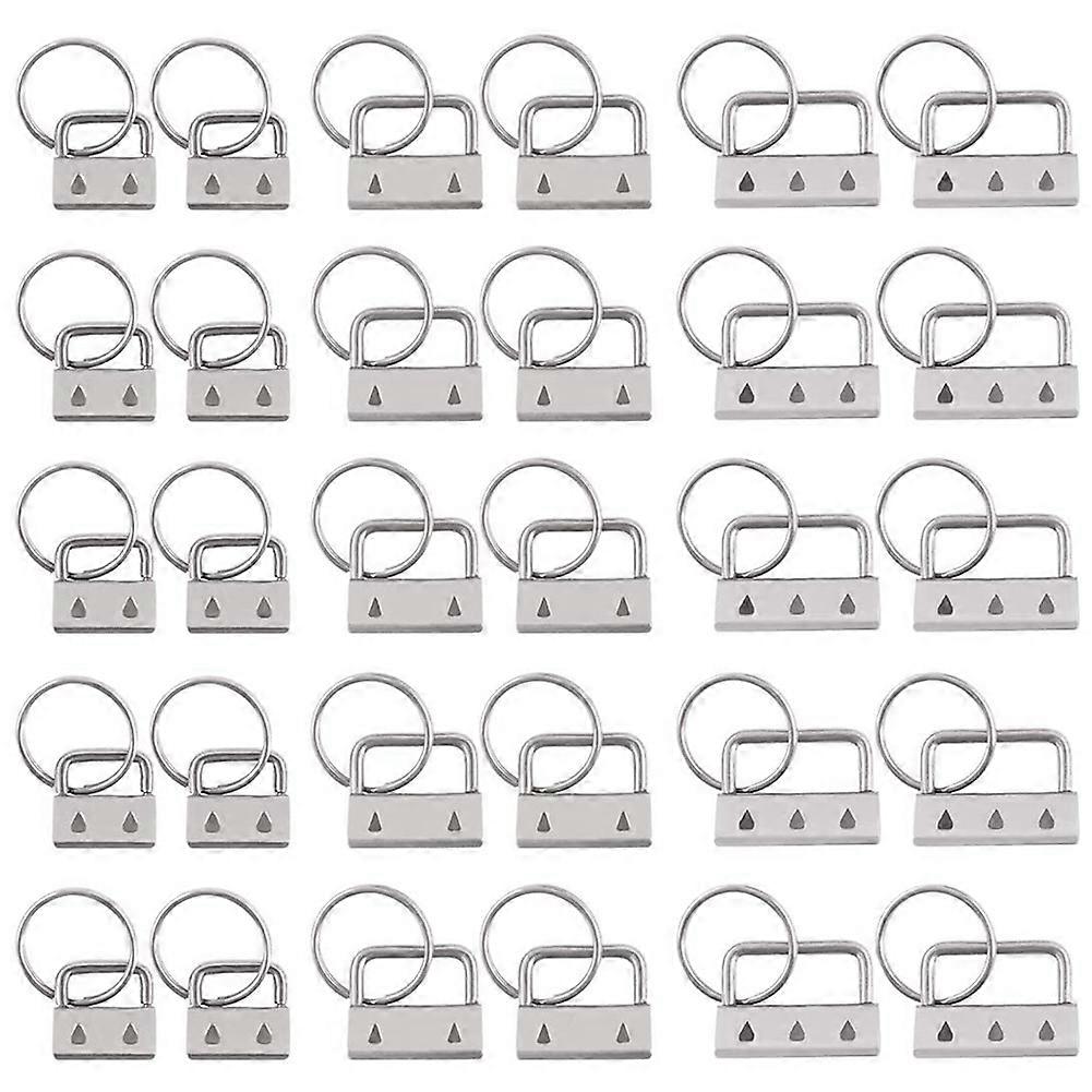 Key Fob Hardware Set,Lanyard Wristlet Keychain Hardware with Keyring, Key Ring Split Ring for Ribbo