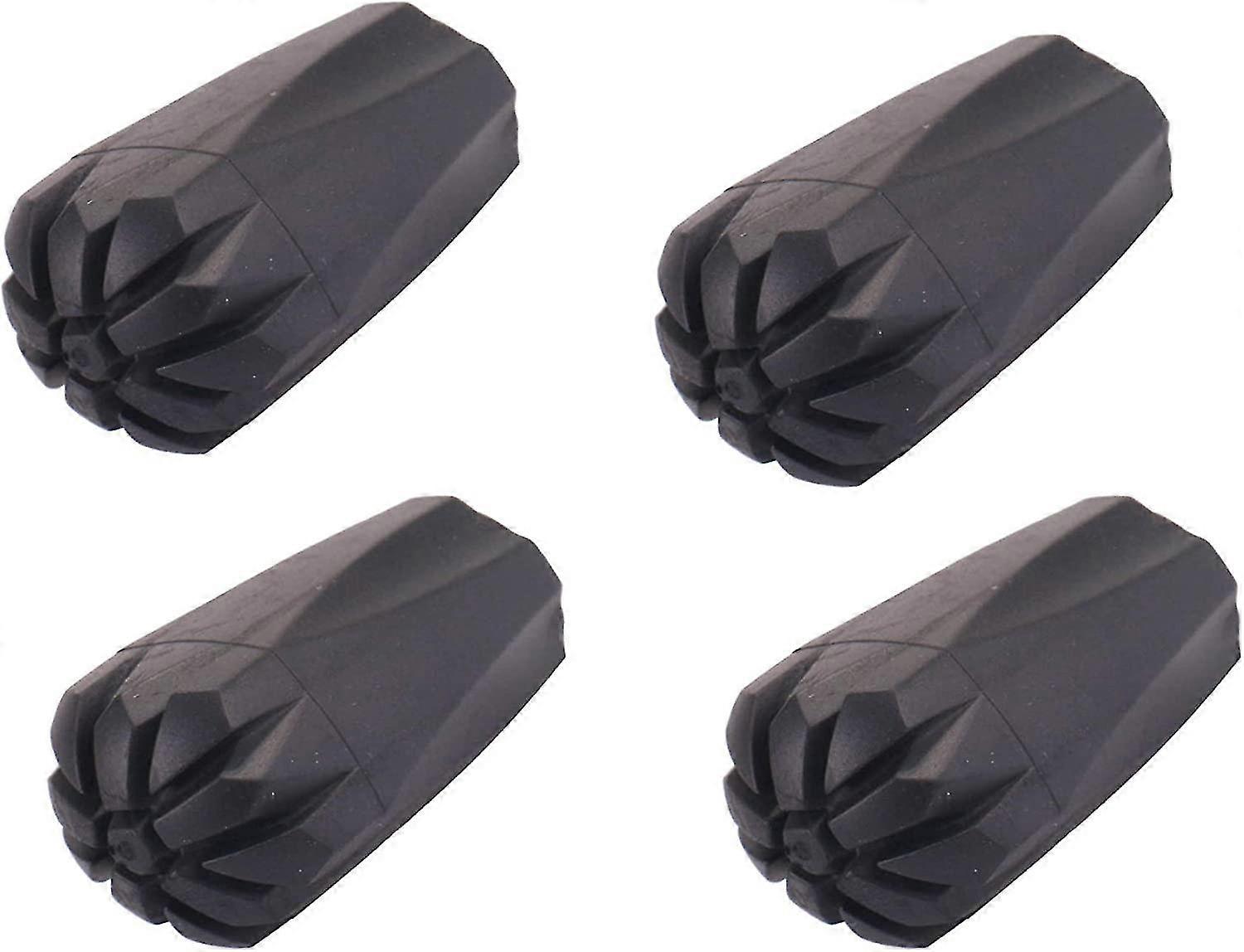 备用替换手杖徒步杖橡胶铁箍端部(6pcs,黑色)