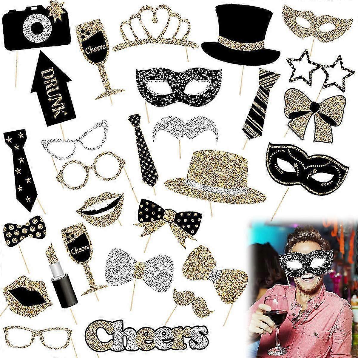 30st Party Photo Booth Props - Goud