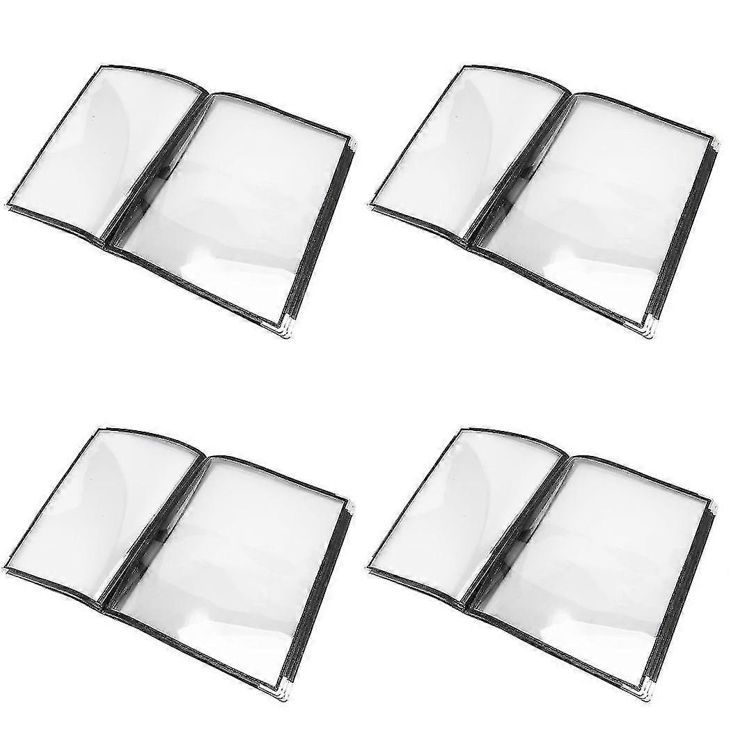 4x Transparent Restaurant Menu Covers For A4 Size Book Style Cafe Bar 6 Pages 12 View