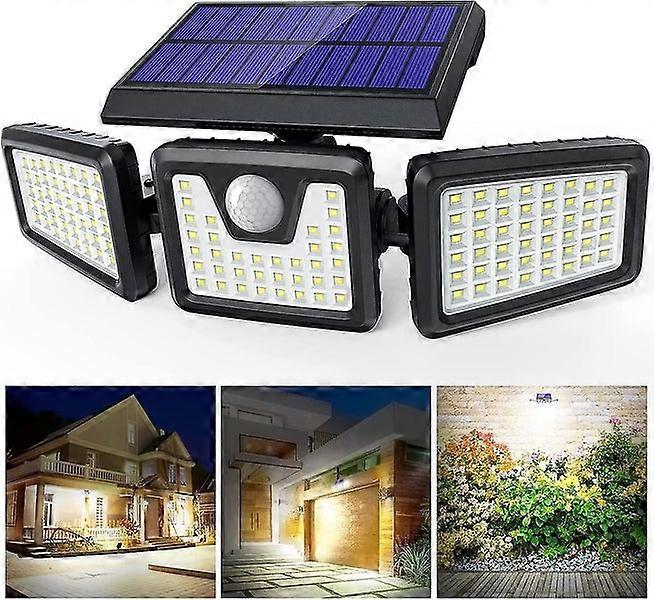 128led Solar Motion Sensor Security Light, Wireless Powerful Outdoor Wall Spot L