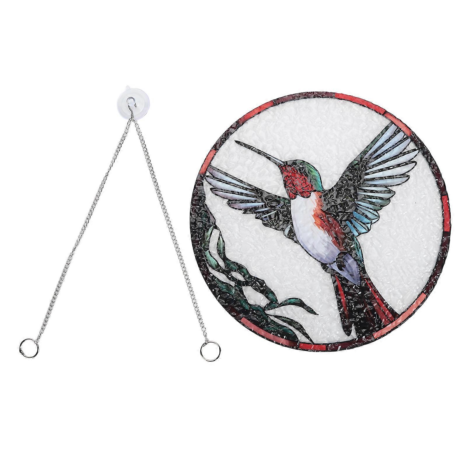 Colorful Bird Window Hanging Exquisite Fadeless Acrylic Window Hanging Ornament with Metal Hanging Chain Hook for Door Garden TYU515: Large Size