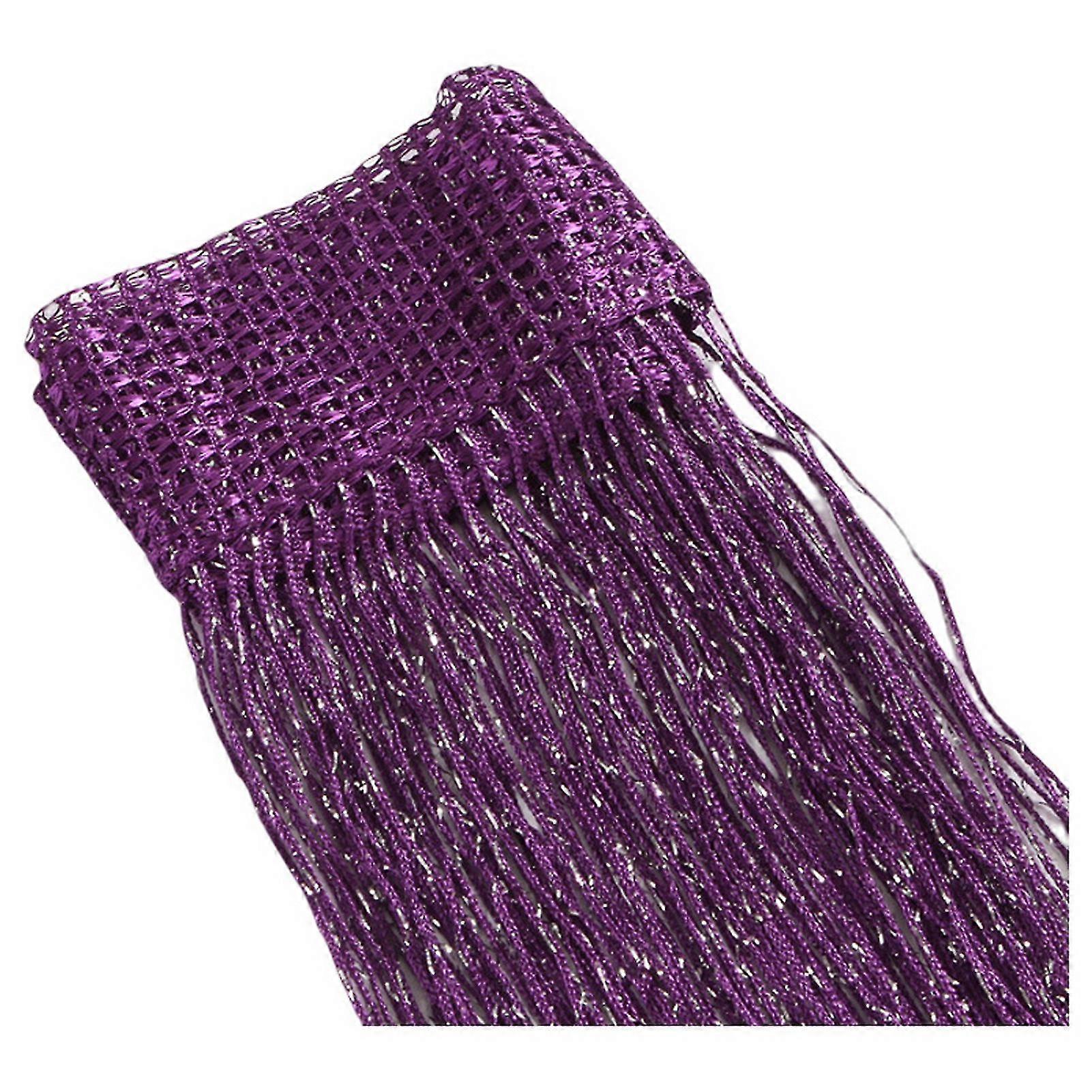 Glitter Door Curtain With Silver Ribbon Flexible Shiny Tassel Flash Line Curtain For Balcony