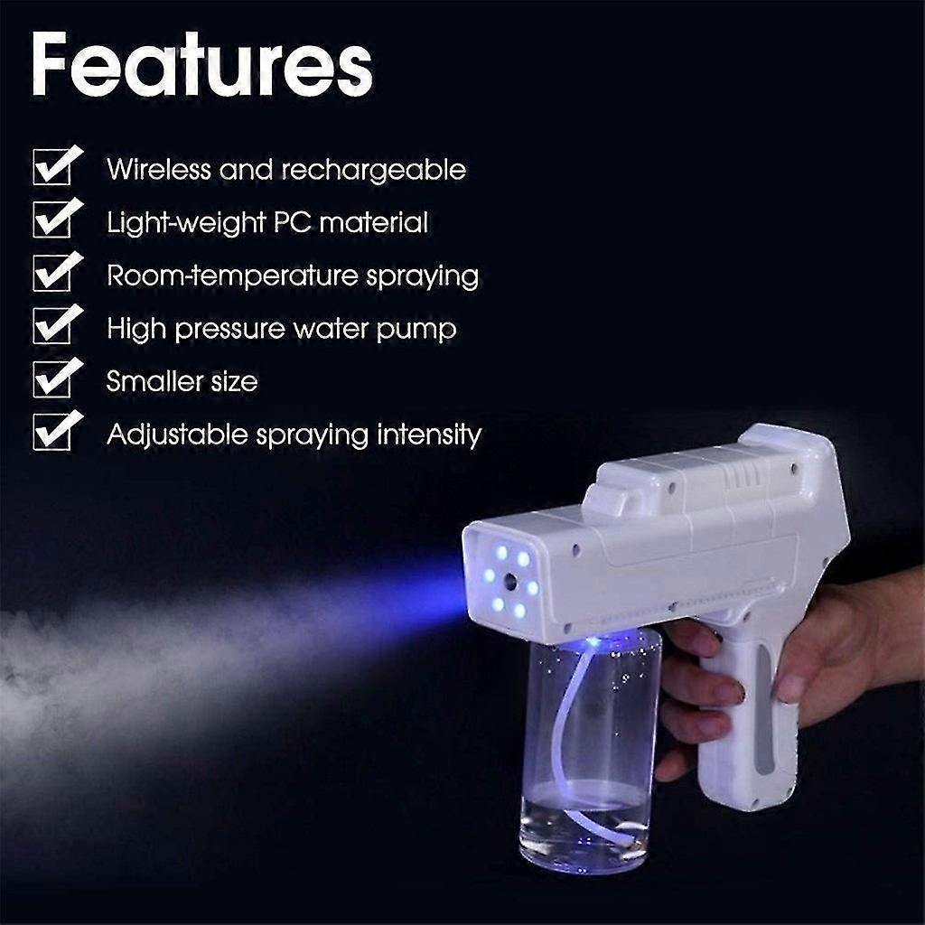 350ml Blue Light Nano Vapeur Atomizing Fogger Désinfection Sprayer avec batterie