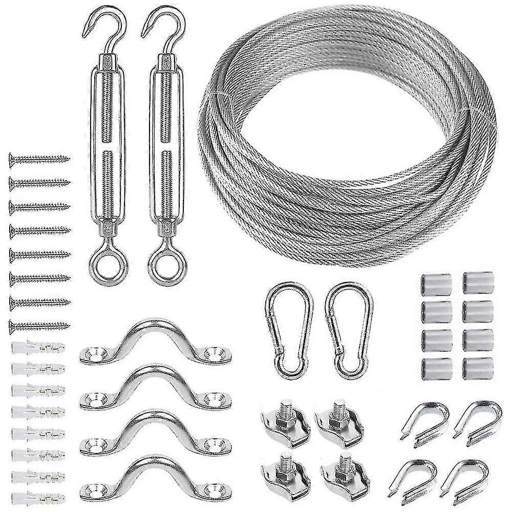 Cable Railing Kit,include 1/8in Pvc Coated Cable Wire With& Rope Clip