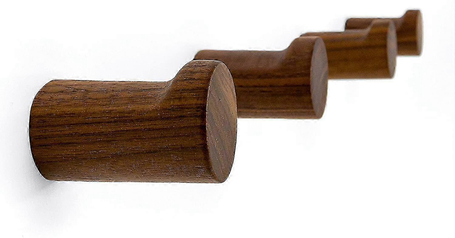 Väggkrokar i naturligt trä - Set med 4 - Väggmonterad modern klädhängare i trä - handgjord minimalistisk heminredning trä kvinnor