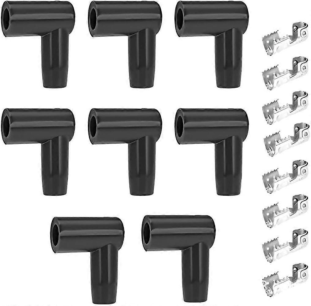 8 Pcs Spark Plug Rubber Boot, Spark Plug Wire Terminals Distributor, Spark Plug Coil Boots Kit for 6-10mm Wires, Coil Boots for Ignition Wire Termina