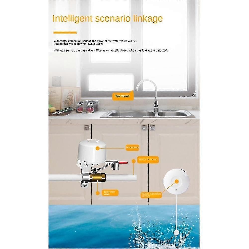 Intelligent Valve Robot Water Valve Remote Control Automatic Switch Ai Voice Control Gas Valve Handle With Us Plug,a