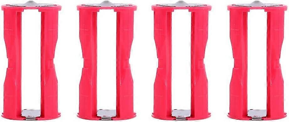 Portable 4 Pcs 4 AAA to C Size Parallel Battery Converter, Red