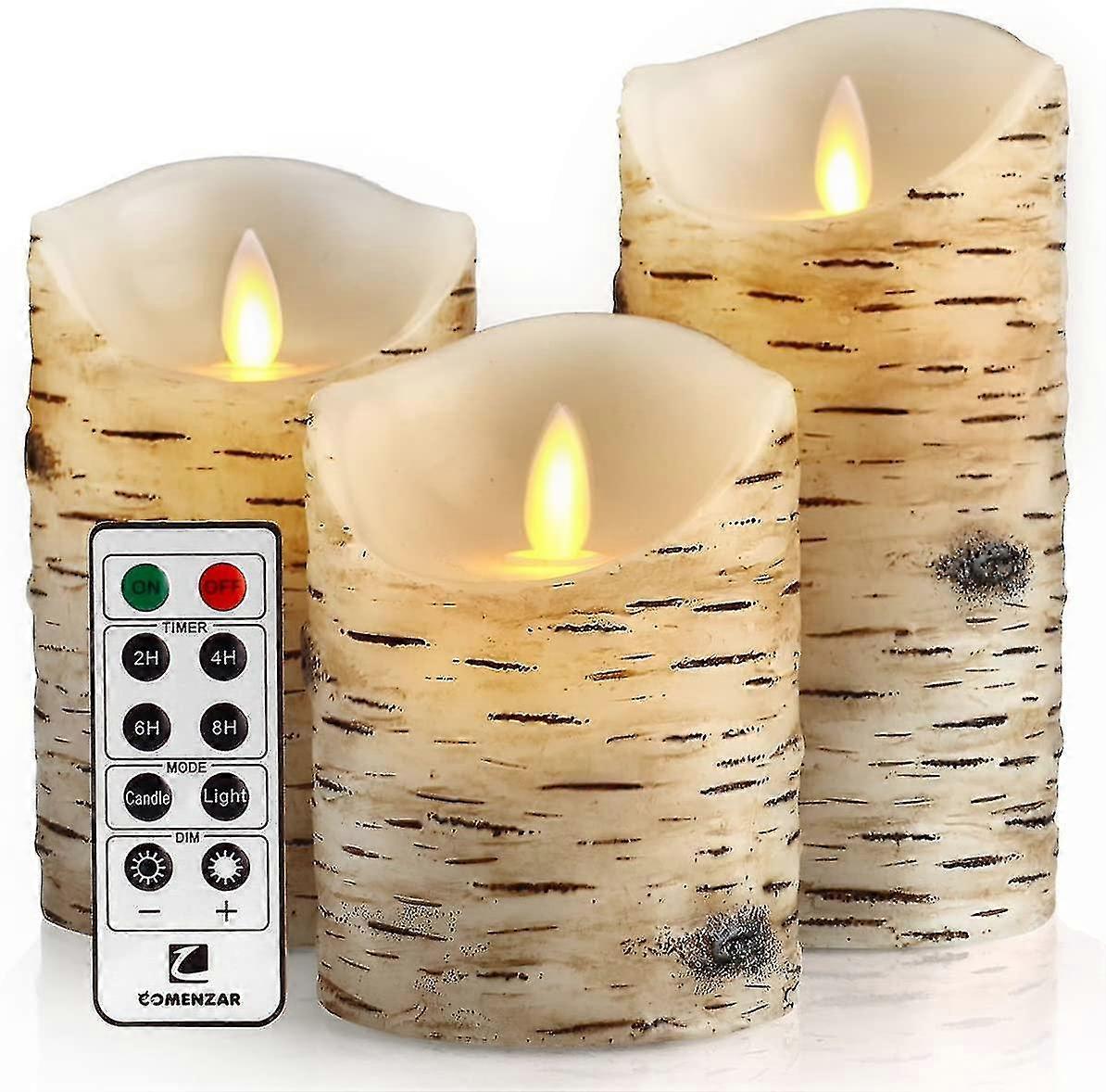 Flashing Candles, Candles,birch Birch Bark Candles,with Remote