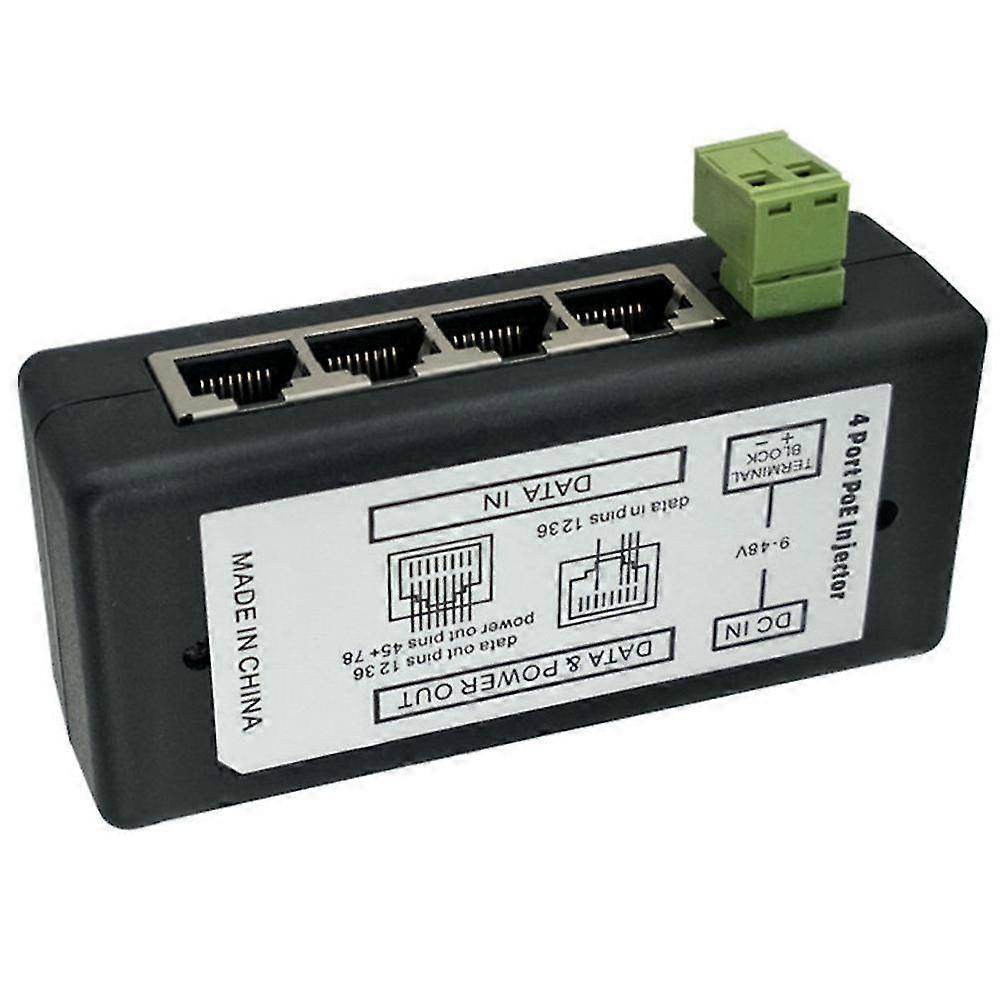 4 Port Poe Injector For Cctv Surveillance Ip Cameras Power Over Ethernet Adapter Poe Power Adapter