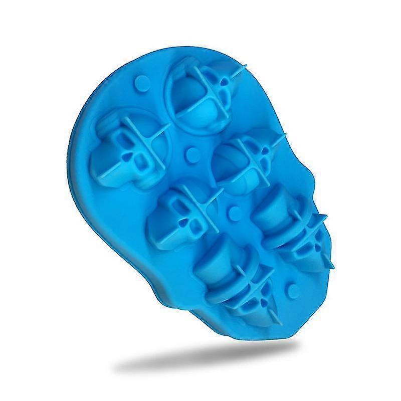 3d Skull Ice Cube Moulds Halloween Silicone Moulds Skull Ice Tray For Whiskey, Scotch