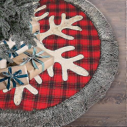 Christmas Decoration Flower Lattice Tree Skirt 48 Inch Snowflake Christmas Tree Skirt Tree Bottom Apron