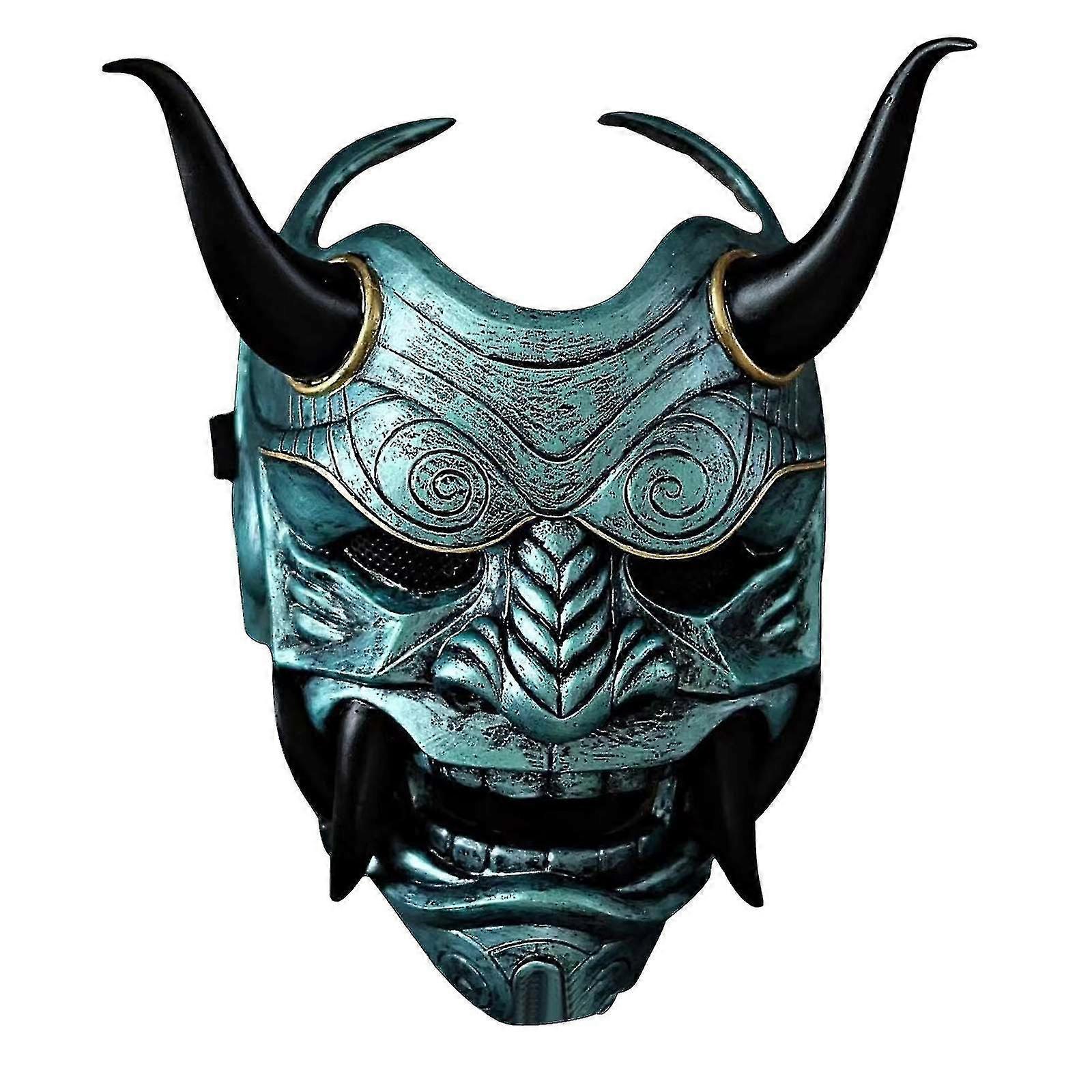 Halloween Resin Colored Prajnapara Mask Cos Japanese And Ghost Dressing Props With Horror Decoration For Men And Women