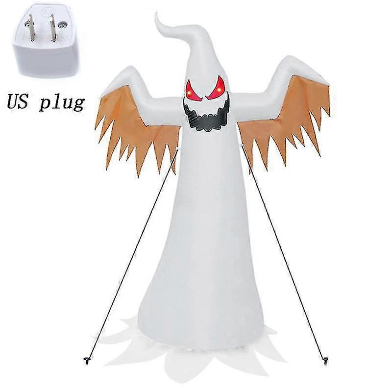 Halloween Inflatables Witch Ghost On Pumpkin Remote Control Led Glowing Outdoor