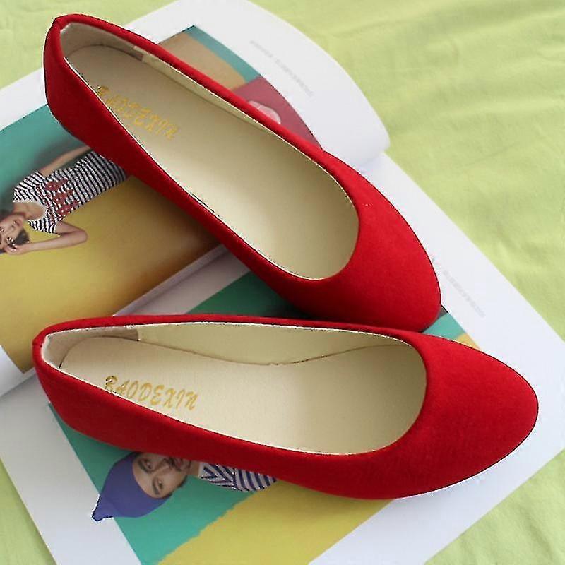 Γυναίκες Suede Flat Sandals Μπαλέτο Μπαλαρίνα Νυφικές Γόβες Casual Boat Shoes