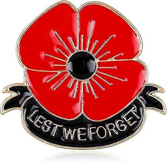 Red Poppy Pins Lest We Forget Enamel Poppy Brooch Pins For Women Flowers Broaches
