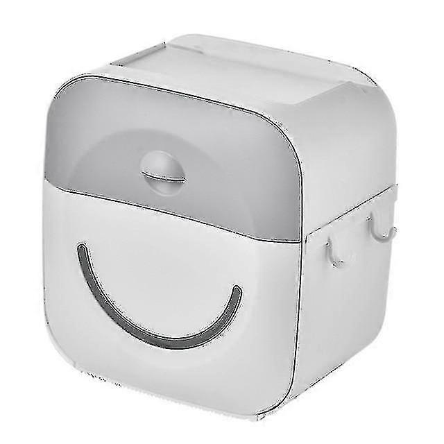 Toilet Roll Holder Waterproof Paper Towel Holder Wall Mounted Roll Paper Stand Case (gray)