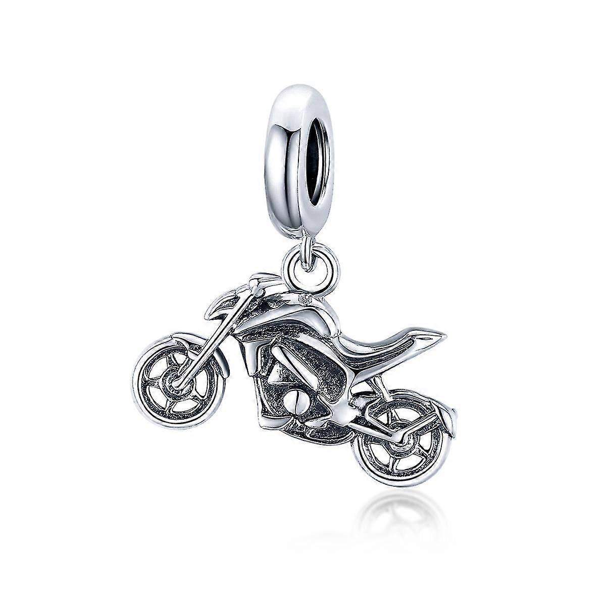 S925 Sterling Silver Motorcycle Pendant